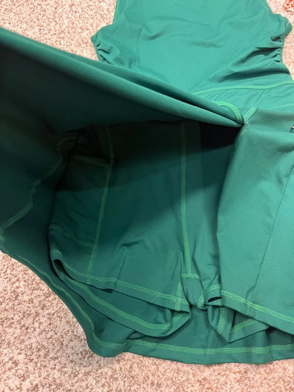 Free People Heritage Green Backless Tank Dress with shorts and pockets - Picture 5 of 7